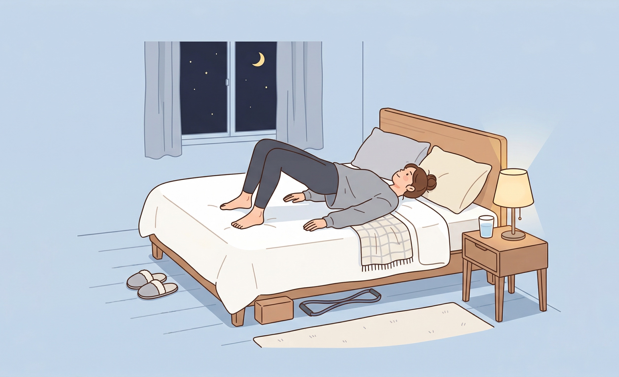 귀차니즘을 위한 '침대 홈트': 자기 전 칼로리 태우기
